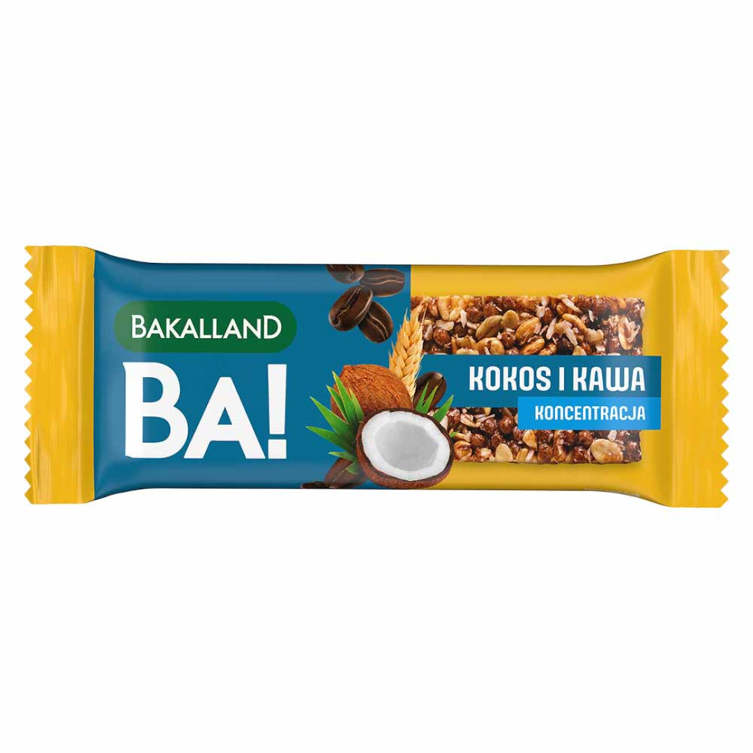 Bakalland BA! Baton Kokos i kawa KONCENTRACJA 35 g